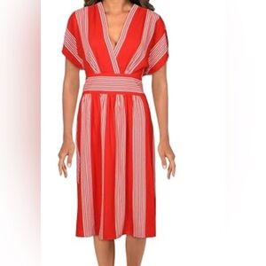 Anne Klein Red Striped Dress